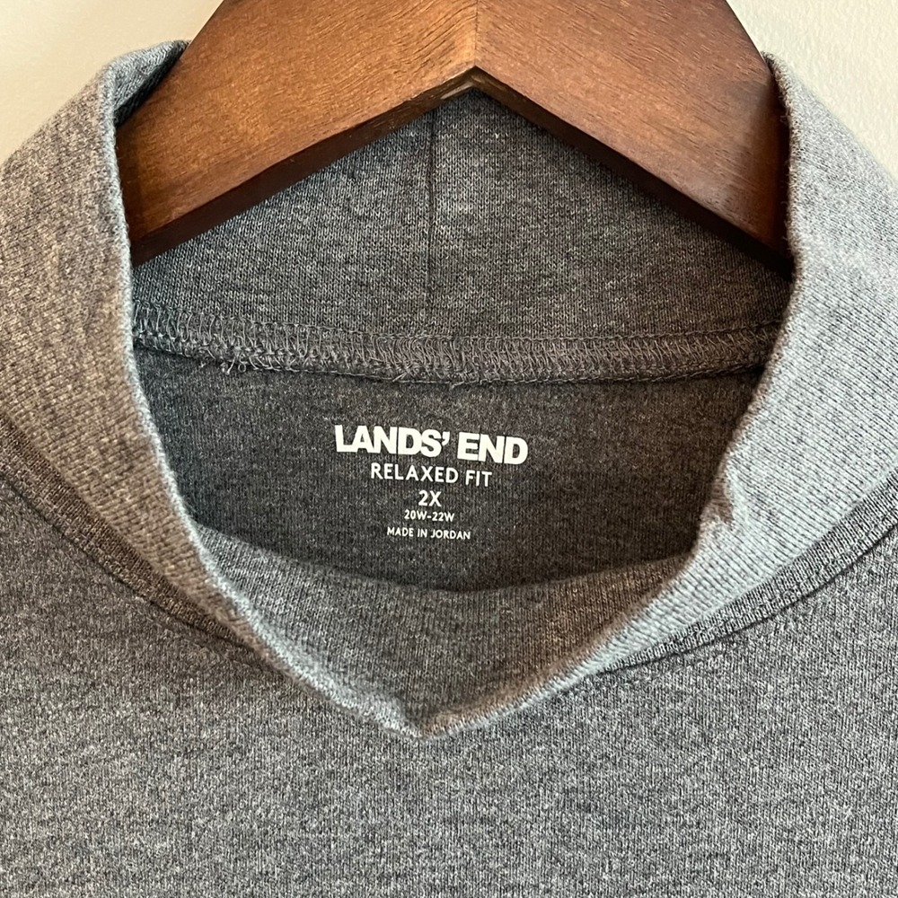 Lands End Women's 2X Relaxed Fit Mock Neck Long Sleeve Top Set of 3 - Picture 3 of 12